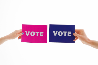 Vote Cards Being Held